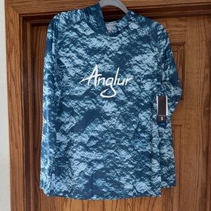 Anglur Blue Textured SPF Hoodie - Teal/Light Blue